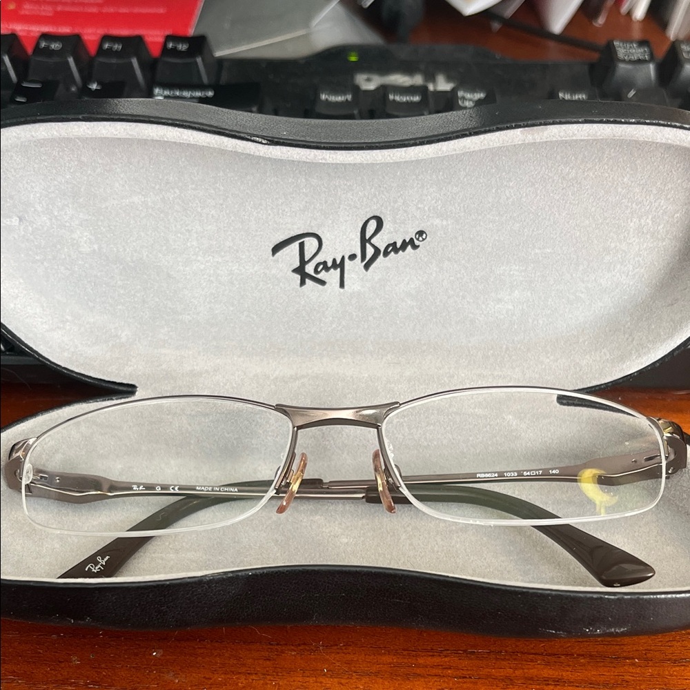 Ray-Ban Black and Silver Eyeglasses
